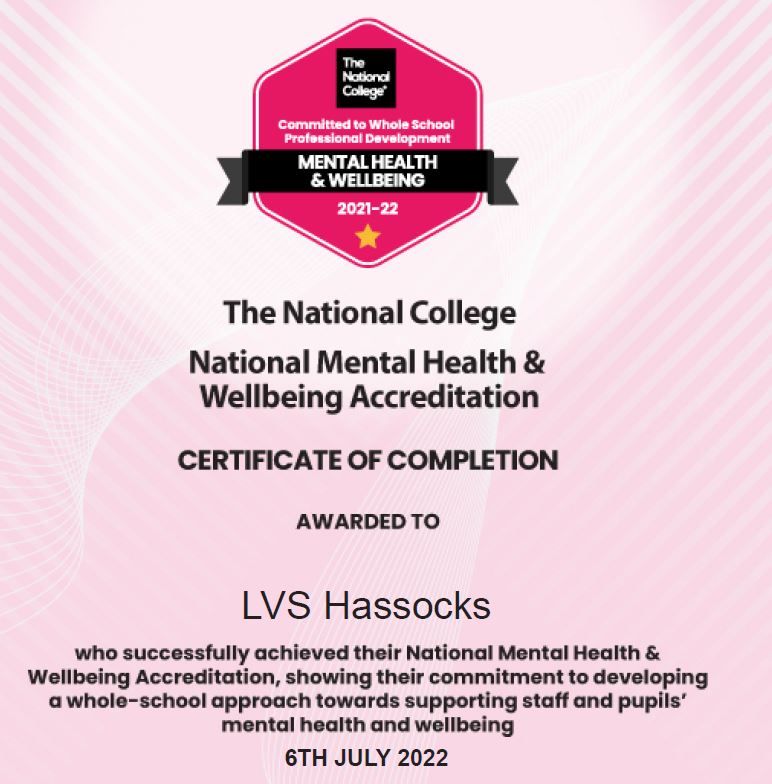 LVS Hassocks The National College award